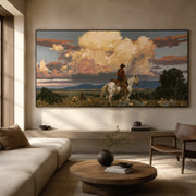 Vintage Americana Art | Cloudland Horseman