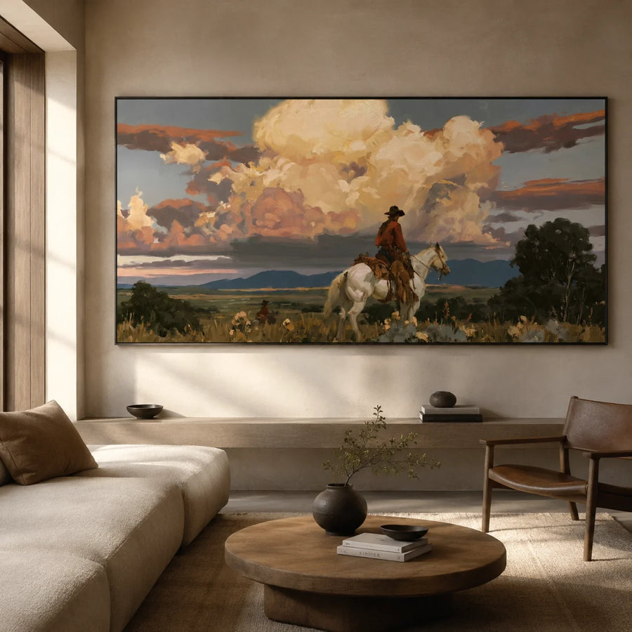 Vintage Americana Art | Cloudland Horseman