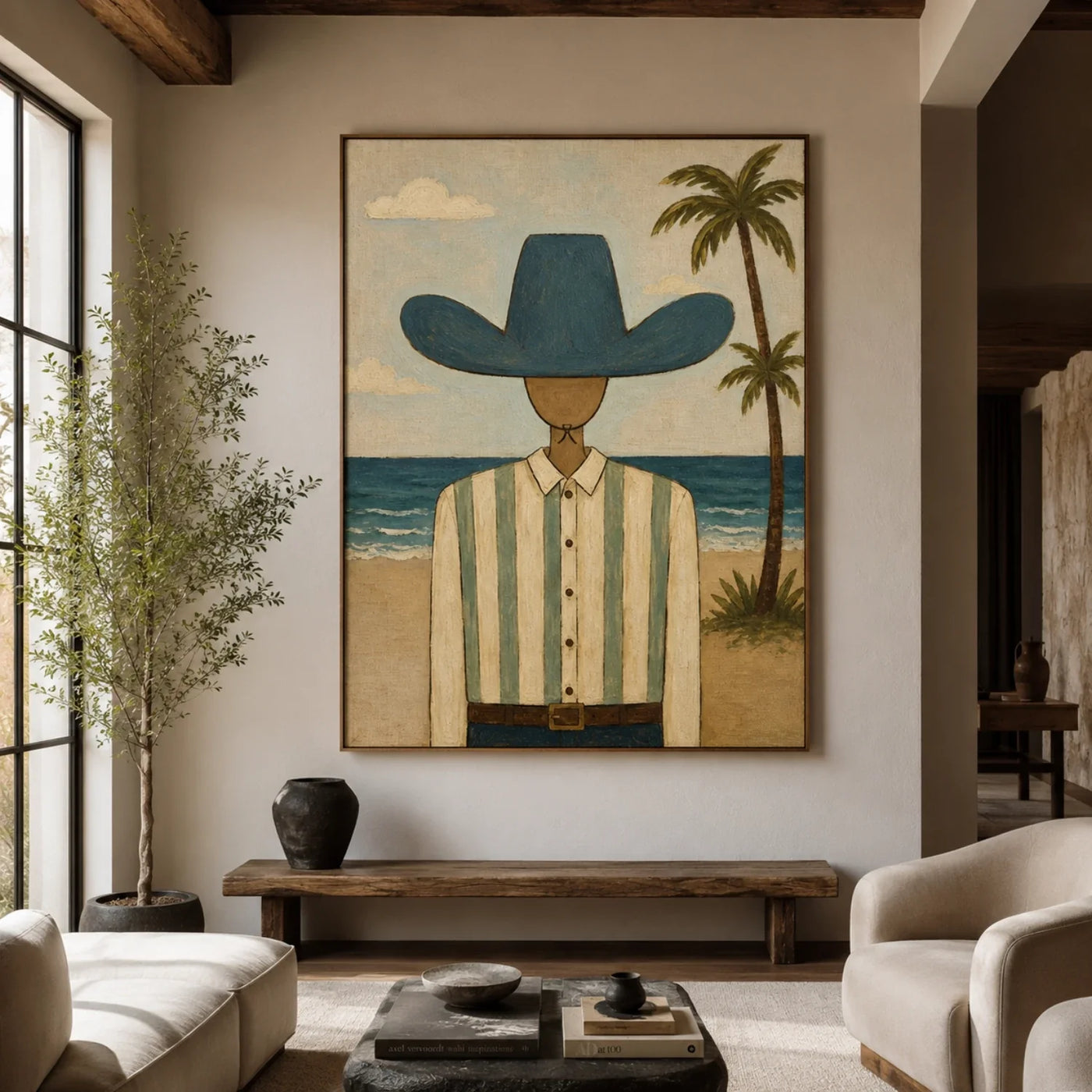 Vintage Americana Art | Coastal Cowboy Reverie