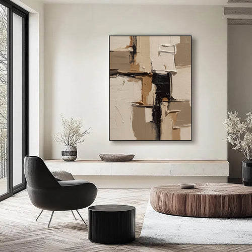 3D-Textured Art | Neutral Block Strokes