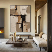 3D-Textured Art | Neutral Block Strokes
