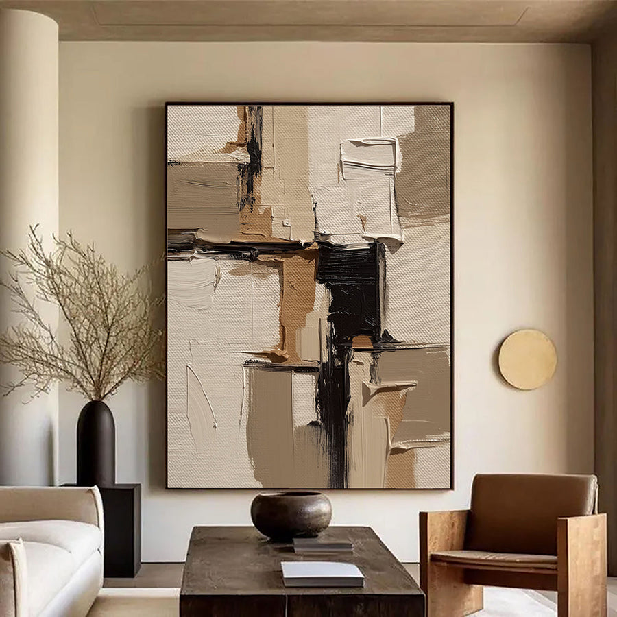 3D-Textured Art | Neutral Block Strokes