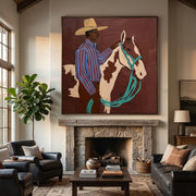 Vintage Americana Art | Horse & Herder