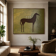 Vintage Americana Art | Olive Green Toast Equine