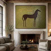 Vintage Americana Art | Olive Green Toast Equine