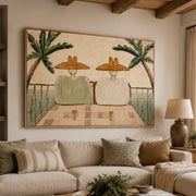 Vintage Americana Art | Ocean Balcony Toast