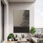 Wabi-Sabi Art | Monochrome Cracked Strata