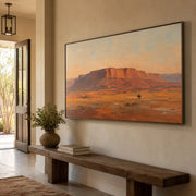 Vintage Americana Art | The Last Rider Beneath the Mesa
