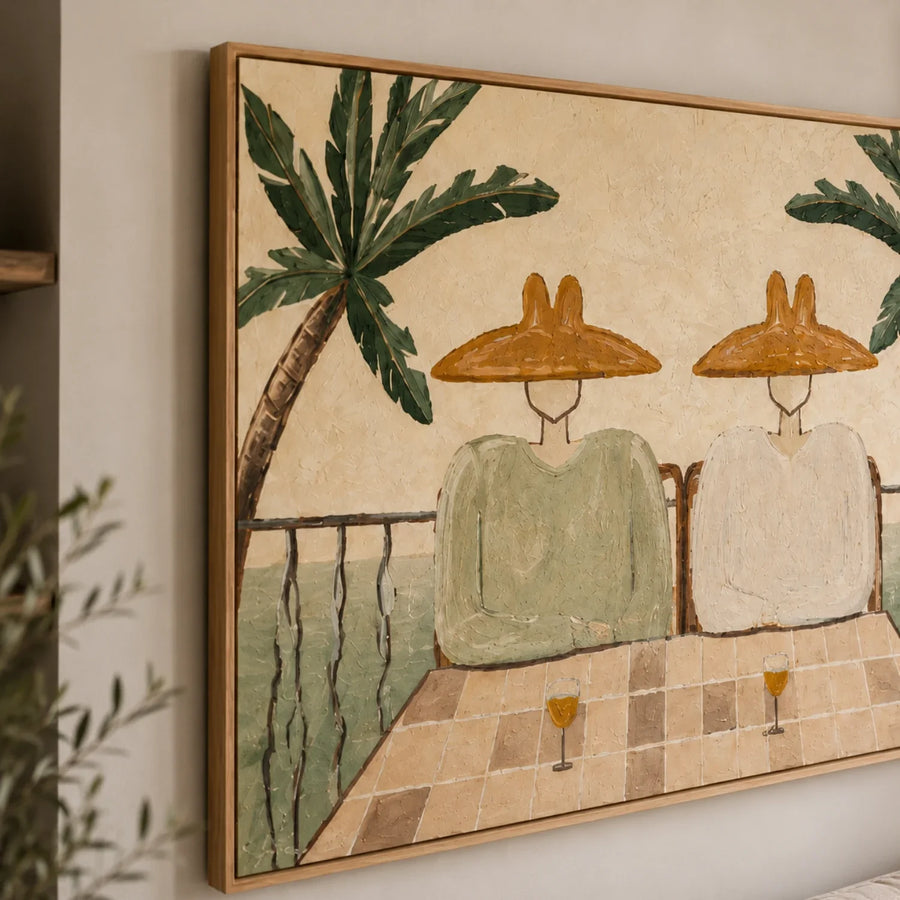 Vintage Americana Art | Ocean Balcony Toast