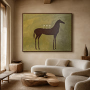 Vintage Americana Art | Olive Green Toast Equine