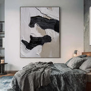 3D-Textured Art | Monochrome Wave Strokes