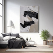 3D-Textured Art | Monochrome Wave Strokes