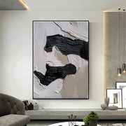 3D-Textured Art | Monochrome Wave Strokes