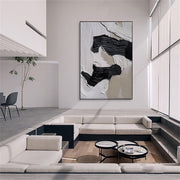 3D-Textured Art | Monochrome Wave Strokes