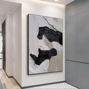 3D-Textured Art | Monochrome Wave Strokes