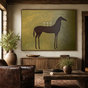 Vintage Americana Art | Olive Green Toast Equine