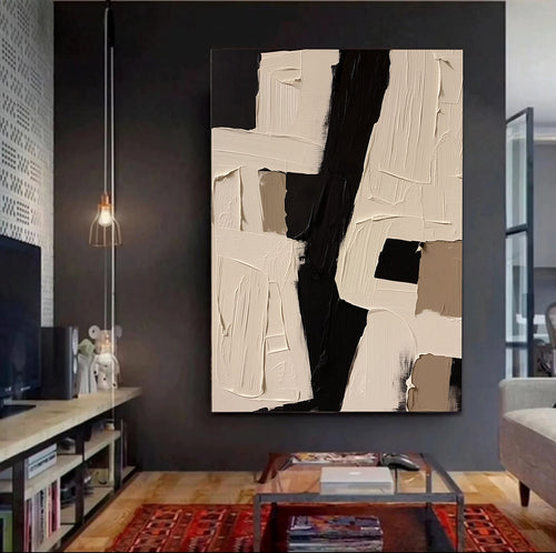 3D-Textured Art | Monochrome Block Strokes