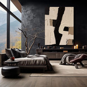 3D-Textured Art | Monochrome Block Strokes
