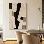 3D-Textured Art | Monochrome Block Strokes
