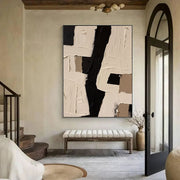 3D-Textured Art | Monochrome Block Strokes