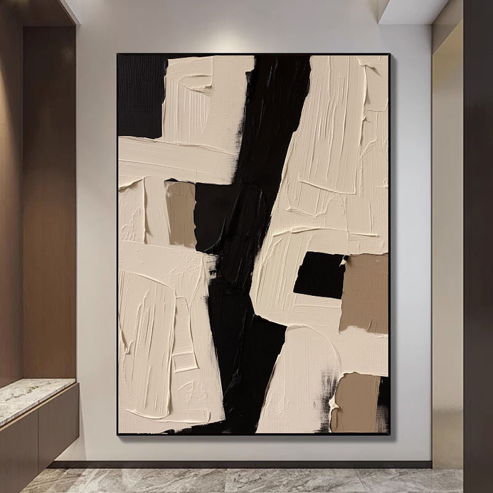 3D-Textured Art | Monochrome Block Strokes