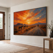 Vintage Americana Art | Where the Day Rides West