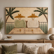 Vintage Americana Art | Ocean Balcony Toast