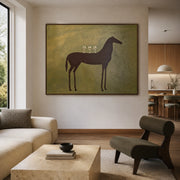 Vintage Americana Art | Olive Green Toast Equine