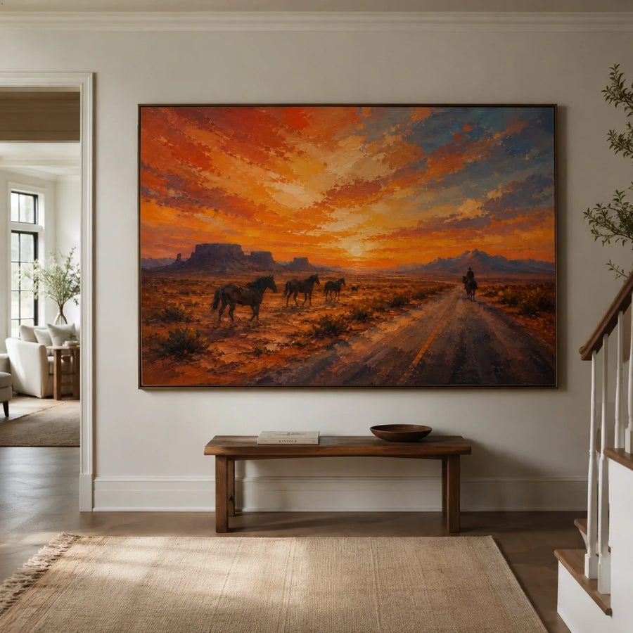 Vintage Americana Art | Where the Day Rides West