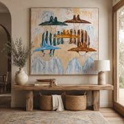 Vintage Americana Art | Five Hat Gathering