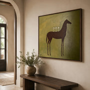 Vintage Americana Art | Olive Green Toast Equine