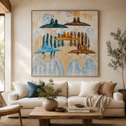 Vintage Americana Art | Five Hat Gathering