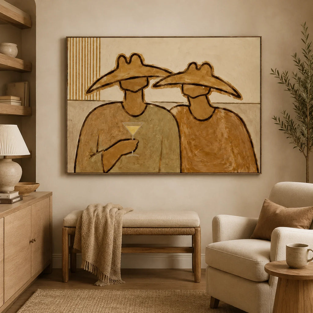 Vintage Americana Art | Hat Pair Toast