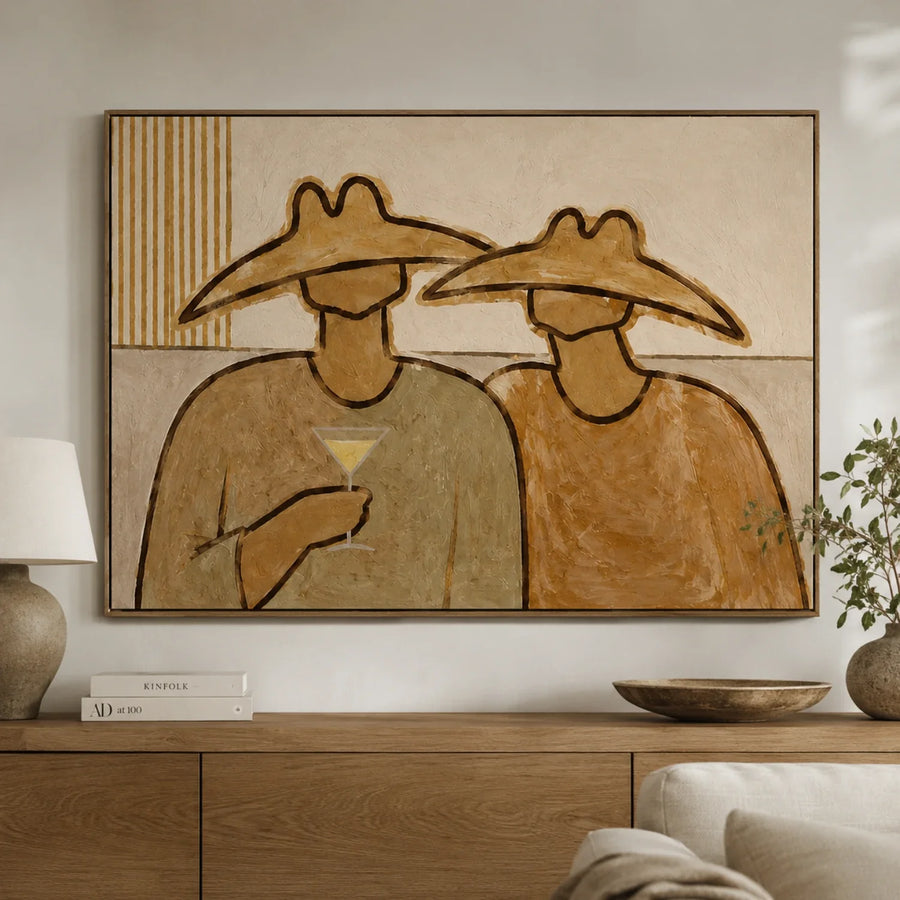 Vintage Americana Art | Hat Pair Toast