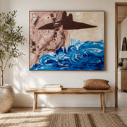 Vintage Americana Art | Wave Hat Silhouette