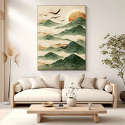 3D-Textured Art | Crane Mountain Glow