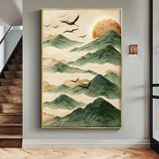 3D-Textured Art | Crane Mountain Glow