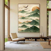 3D-Textured Art | Crane Mountain Glow