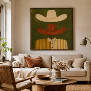 Vintage Americana Art | Dual Cowboy Hats