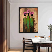 3D-Textured Art | Pink Bloom Figures