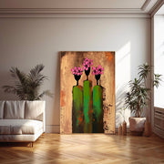 3D-Textured Art | Pink Bloom Figures