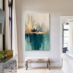 3D-Textured Art | Teal Gold Reflections