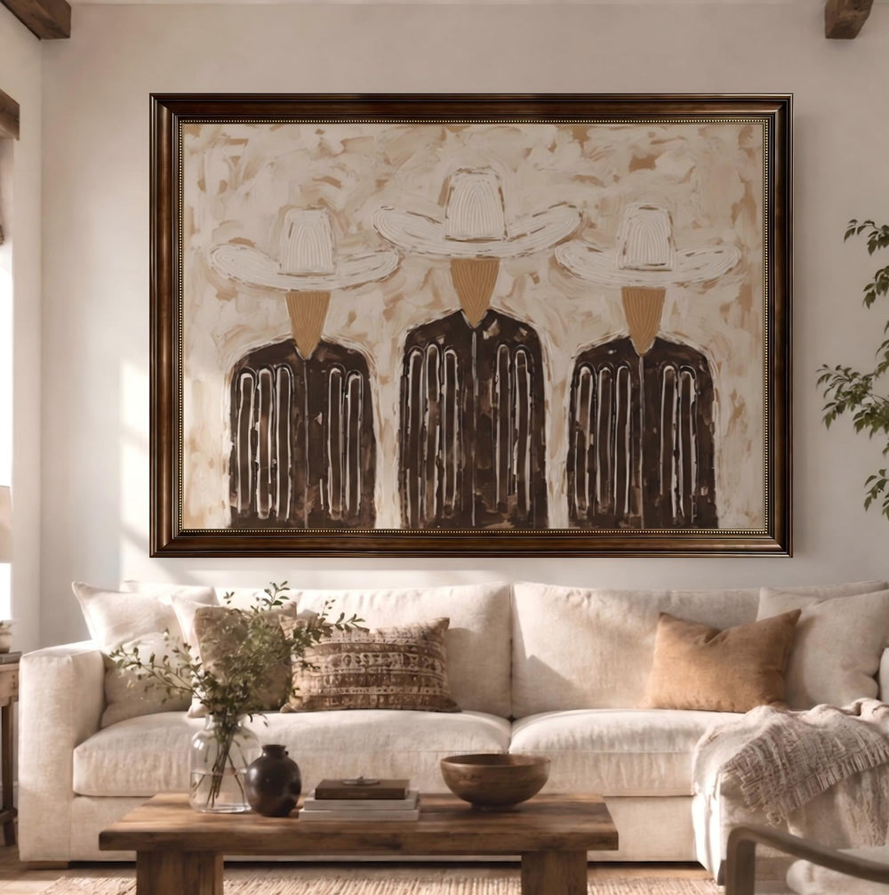 Vintage Americana Art |Trinity in Linen