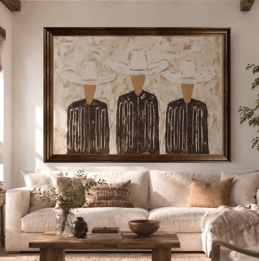Vintage Americana Art |Trinity in Linen