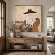 Vintage Americana Art | Hat & Wine Solitude