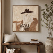 Vintage Americana Art | Hat & Wine Solitude