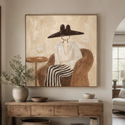 Vintage Americana Art | Hat & Wine Solitude