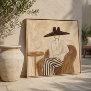 Vintage Americana Art | Hat & Wine Solitude