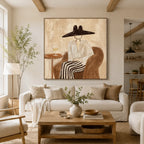 Vintage Americana Art | Hat & Wine Solitude