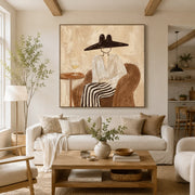Vintage Americana Art | Hat & Wine Solitude